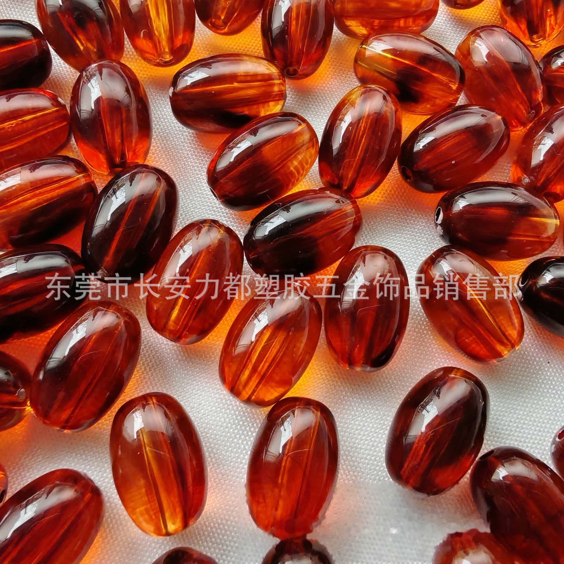 9.5-17mm透明琥珀色椭圆珠琥珀色橄榄形亚克力珠椭圆形琥珀色米珠